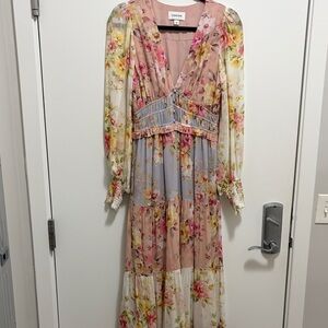Yumi Kim Multi-Color Floral Tiered Maxi Dress